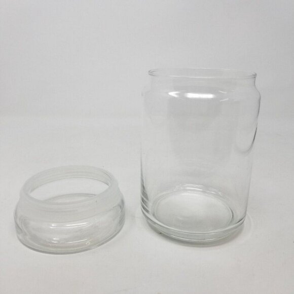 Clear Glass Jar & Unusual Lid Storage Use for Candles Candy Flour Sugar Coffee - Picture 2 of 10